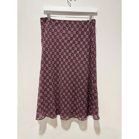 New York & Company Dresses & Skirts - New York & Company Pink Purple Geometric Floral Medallion Chiffon Midi Skirt M
